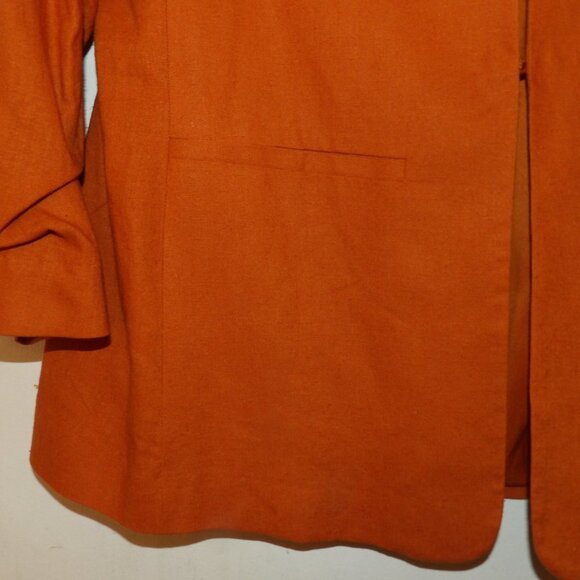 Nwt Gibson Latimer Burnt Orange Linen Blend Blazer Sz M - Picture 9 of 10
